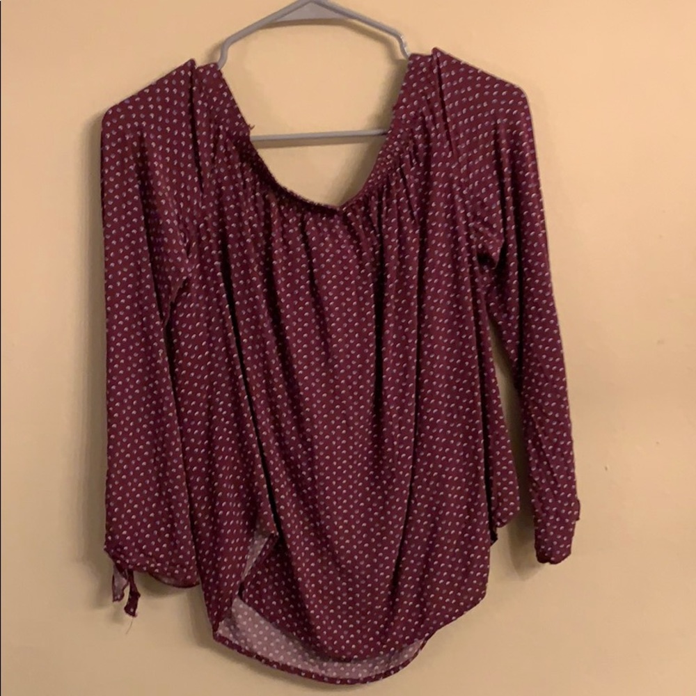 Off the shoulder purple top